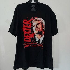 Dexter America's Favorite Serial Killer Mens Black Graphic T Shirt Size 2XL NWOT